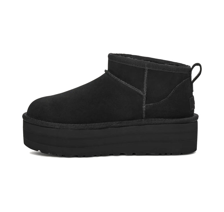 UGG Classic Ultra Mini Platform kadın botu, siyah süet