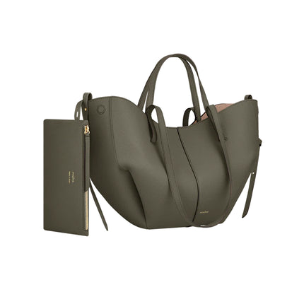 Polène Women's Cyme Mini Edition Textured Smoky Green