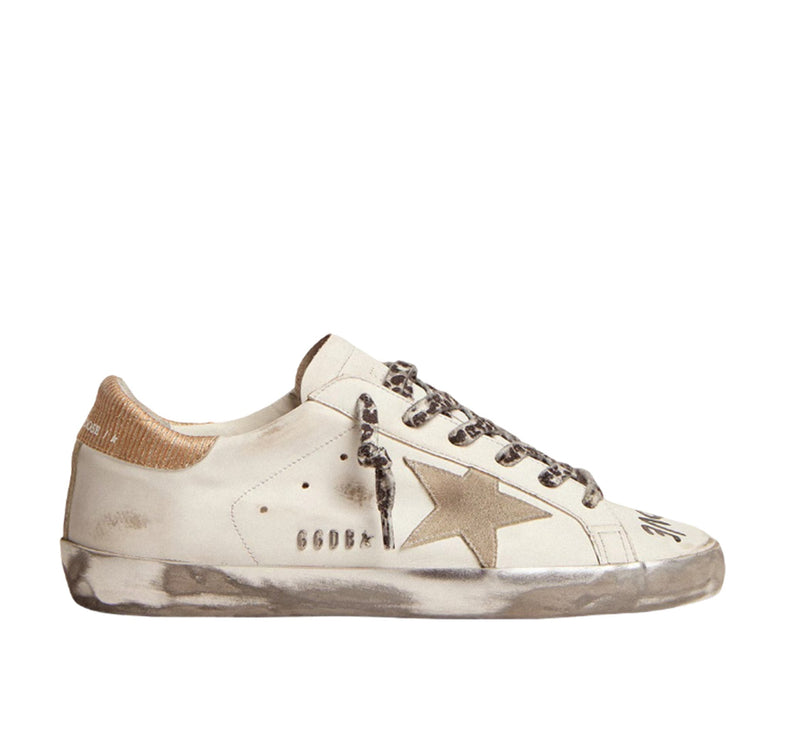 Golden Goose Women's Super Star Sneakers White Leather with Gray Suede Star