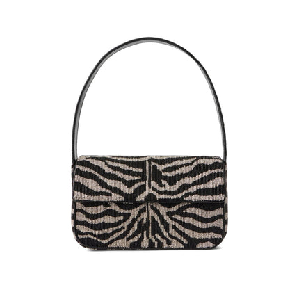 STAUD Women's Tommy Beaded Bag Black/White