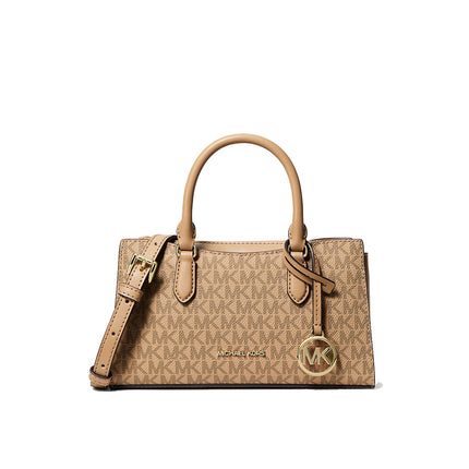 Michael Kors Women's Arden Small Signature Logo Messenger Bag Camel