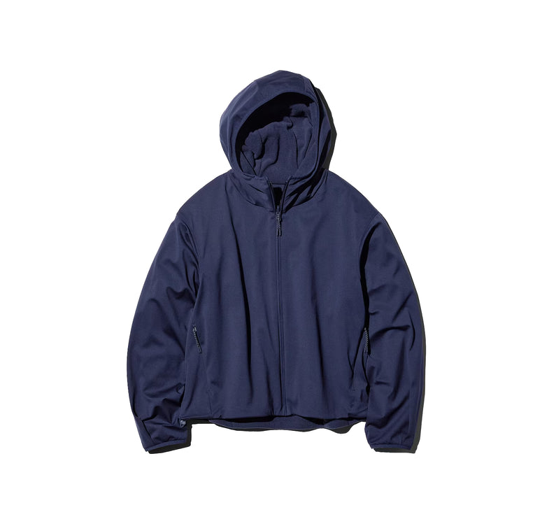 Uniqlo Women's Windproof Fleece Reversible Full-Zip Hoodie 02 Light Gray