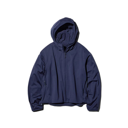 Uniqlo Women's Windproof Fleece Reversible Full-Zip Hoodie 39 Dark Brown