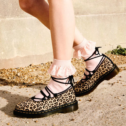 Dr. Martens Women's Elphie II Leopard Ballet Flats Light Tan