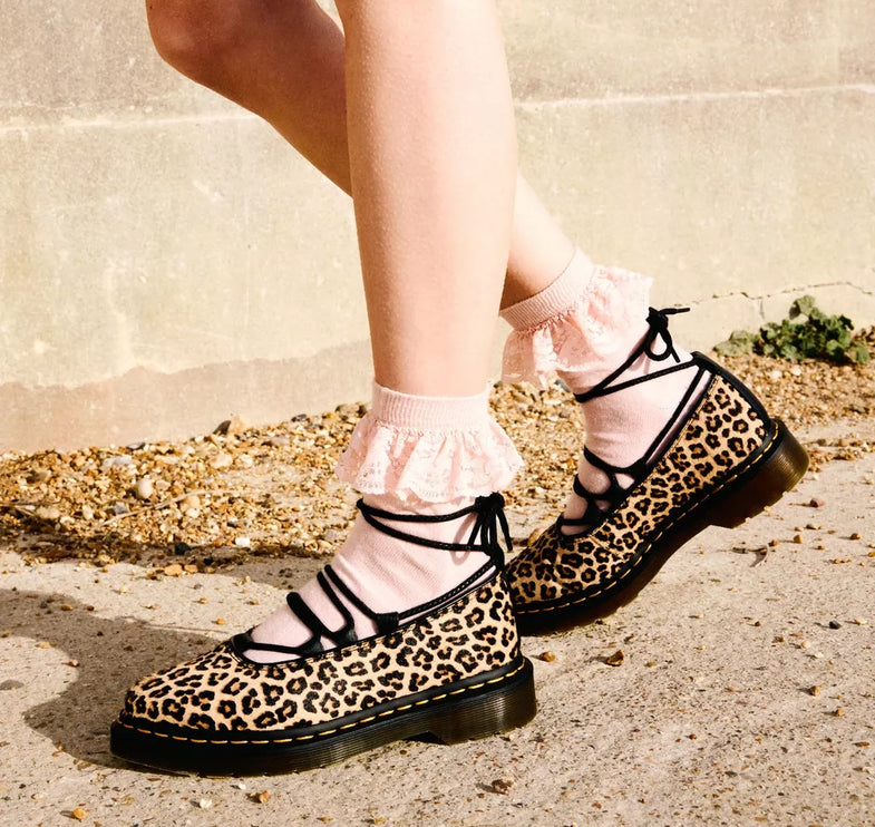 Dr. Martens Women's Elphie II Leopard Ballet Flats Light Tan