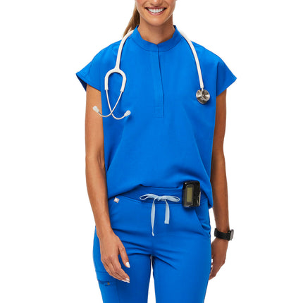 FIGS Women's Rafaela Oversized Scrub Top Royal Blue
