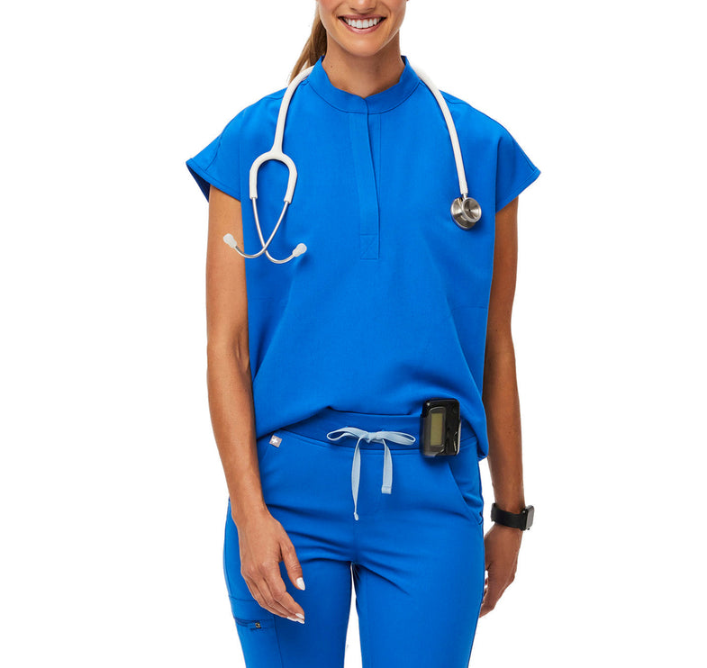 FIGS Women's Rafaela Oversized Scrub Top Royal Blue