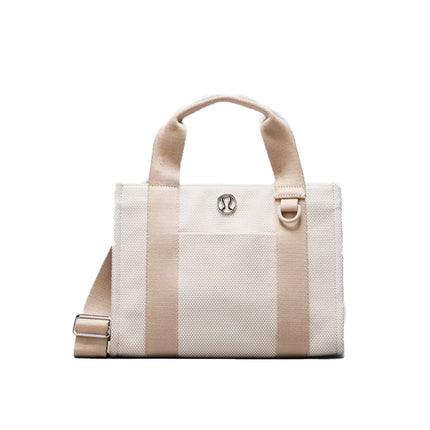 lululemon Women's Two-Tone Canvas Mini Tote Bag 4.5L Mojave Tan/Light Ivory