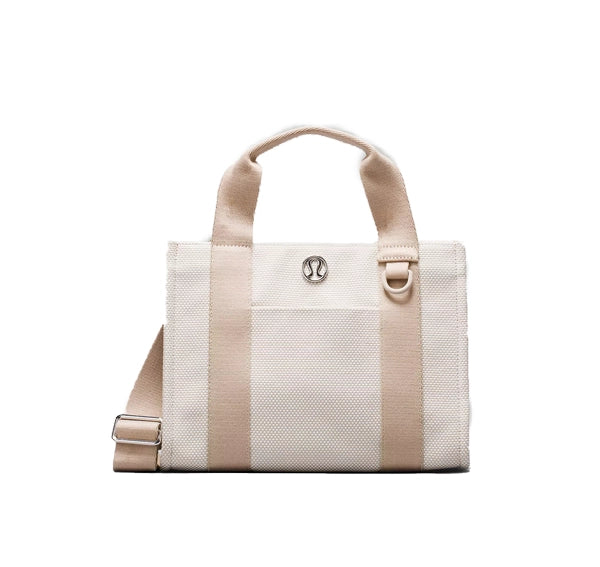 lululemon Women's Two-Tone Canvas Mini Tote Bag 4.5L Mojave Tan/Light Ivory