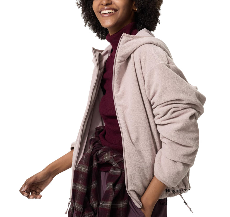 Uniqlo Women's Windproof Fleece Reversible Full-Zip Hoodie 11 Pink