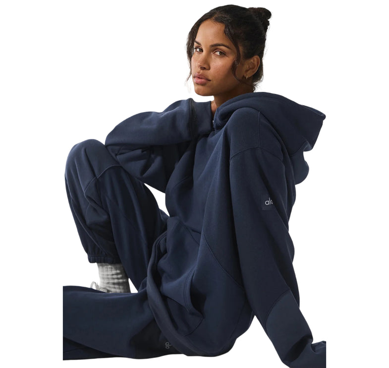 alo Women's Make Waves Hoodie Navy Tonal