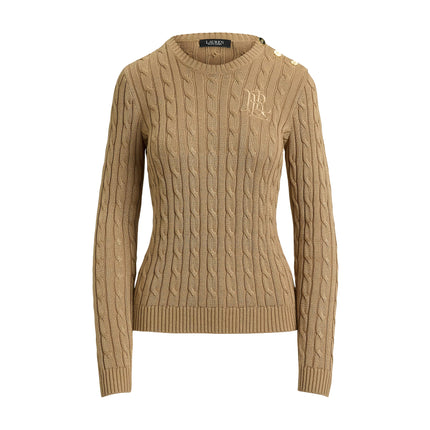 Polo Ralph Lauren Women's Button-Trim Cable-Knit Sweater Lauren Camel