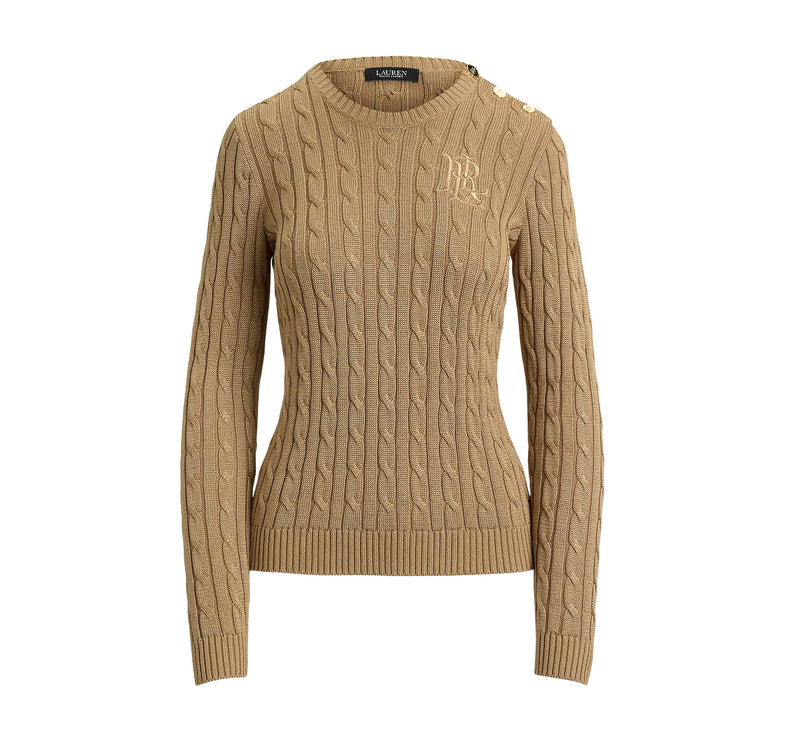 Polo Ralph Lauren Women's Button-Trim Cable-Knit Sweater Lauren Camel
