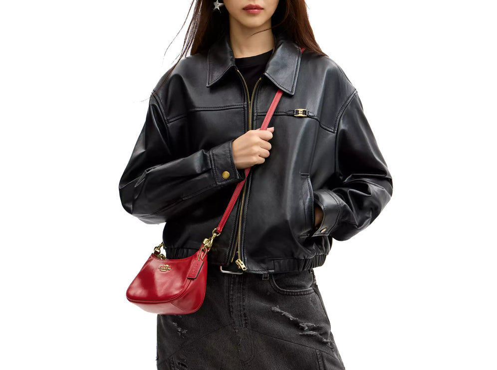 Coach Women's Soft Teri Mini Crossbody Bag Gold/Poppy