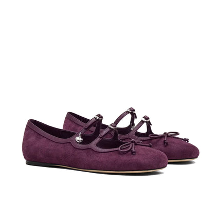 Marc Jacobs Women's The Suede Kiki Ballerina Burgundy