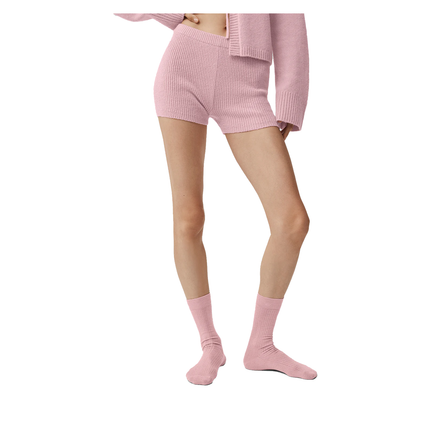 alo Women's Wool Cashmere Ribbed Noble Short Vintage Pink