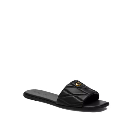Coach Women's Holly Sandal With Quilting Black
