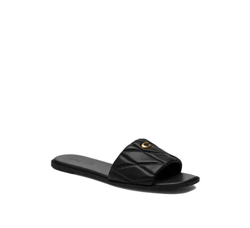 Coach Women's Holly Sandal With Quilting Black