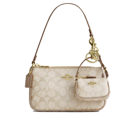 Coach Women's Boxed Nolita 19 And Nolita Bag Charm Set In Signature Canvas Gold/Champagne