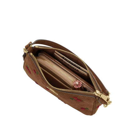 Coach Women's Nolita 19 With Cherry Embroidery Suede/Gold/Cedar Multi