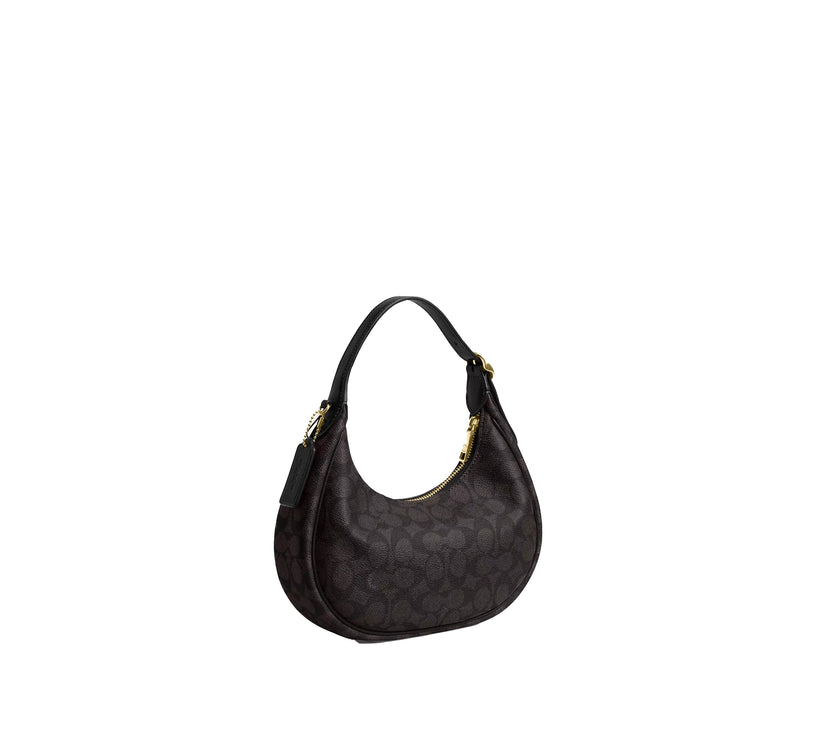 Coach Women's Emily Shoulder Bag In Signature Canvas Gold/Walnut/Black