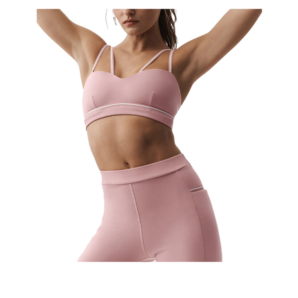 alo Women's Airbrush Fast Track Bra Vintage Pink/White