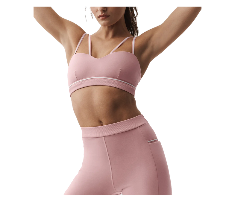 alo Women's Airbrush Fast Track Bra Vintage Pink/White