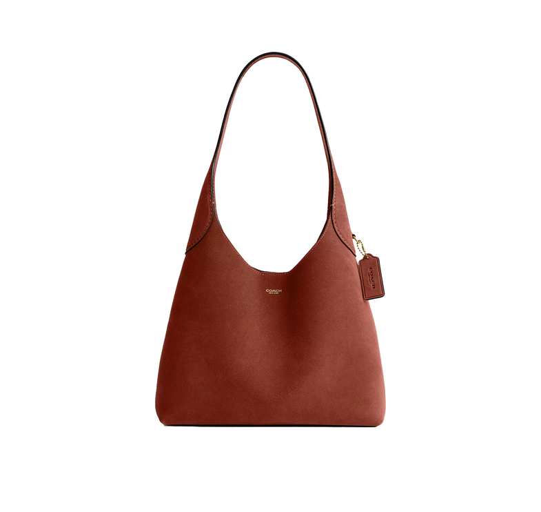 Coach Women's Brooklyn Shoulder Bag 28 Suede/Brass/Clay