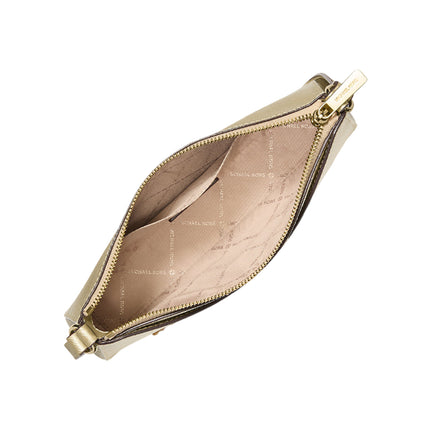 Michael Kors Women's Arden Medium Metallic Crossbody Bag Pale Gold