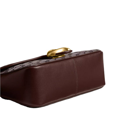 Coach Women's Soft Tabby Shoulder Bag In Signature Jacquard Brass/Oak Maple