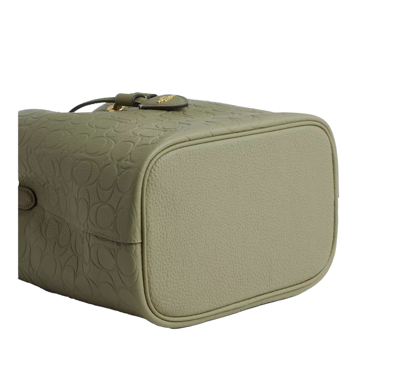 Coach Women's Rowan Bucket Bag In Signature Leather Gold/Pistachio