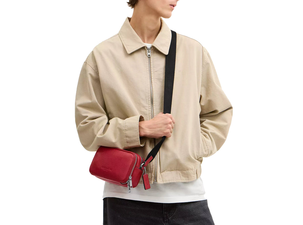 Coach Unisex Colton Crossbody Bag 19 Silver/Poppy