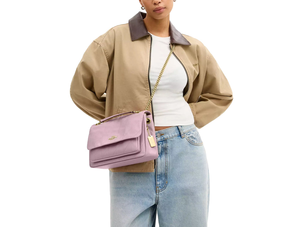 Coach Women's Elodie Crossbody Bag With Quilting Gold/Carnation