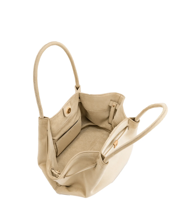 JW PEI Women's Hana Medium Faux Suede Tote Bag Off White