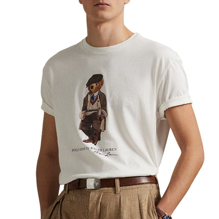 Polo Ralph Lauren Men's Classic Fit Polo Bear Jersey T-Shirt Deckwash White