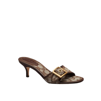 Coach Women's Margot Sandal In Signature Jacquard Oak/Maple