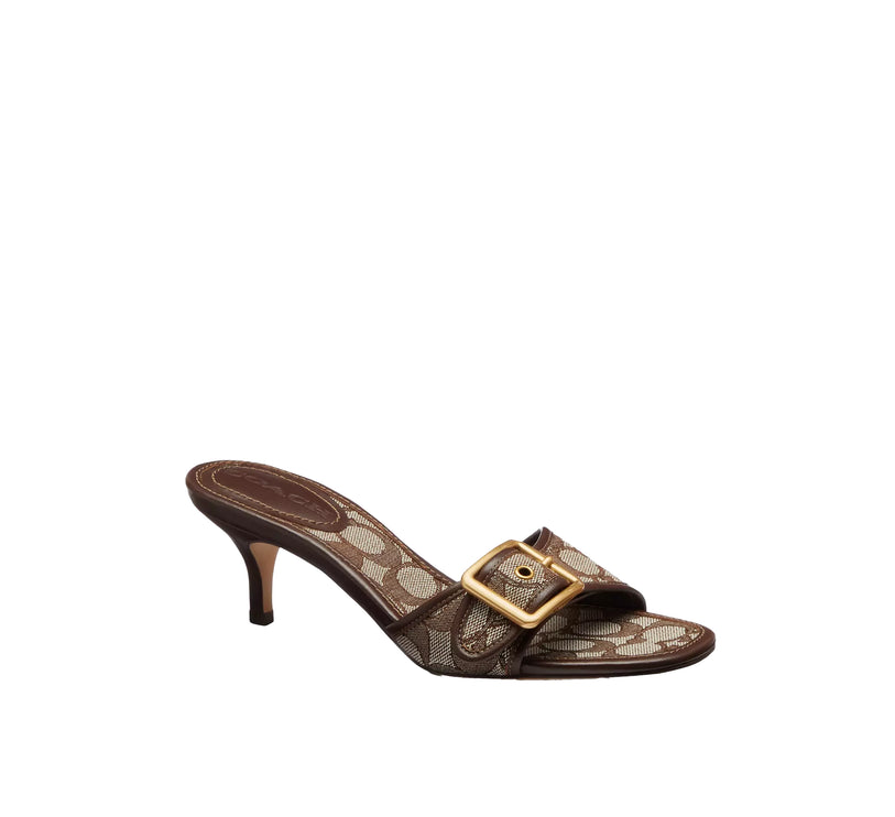 Coach Women's Margot Sandal In Signature Jacquard Oak/Maple