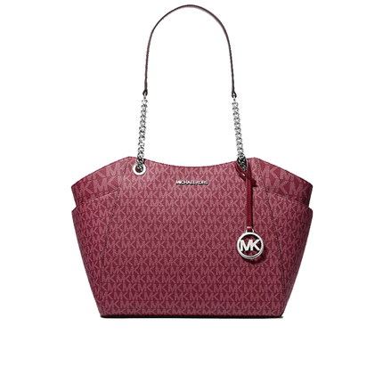 Michael Kors Women's Jet Set Large Signature Logo Shoulder Bag Maroon