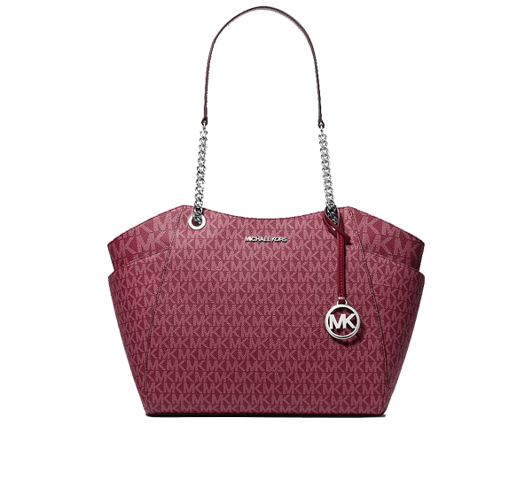Michael Kors Women's Jet Set Large Signature Logo Shoulder Bag Maroon