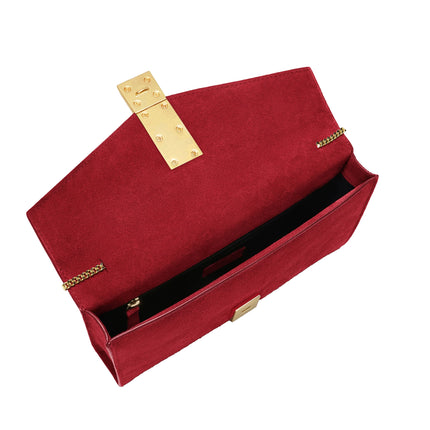 DeMellier London Women's The Vancouver Clutch Berry Red Suede