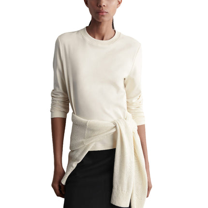 COS Women's Clean Cut Regular Long Sleeved T-Shirt Beige/Undyed