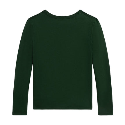 Polo Ralph Lauren Girl's Polo Bear Cotton Long-Sleeve Tee Northwest Pine