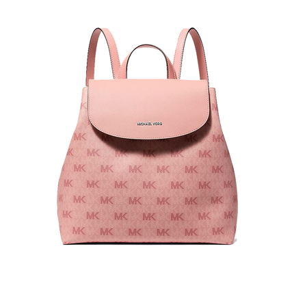 Michael Kors Women's Maya Medium Signature Logo Backpack Sunset Rose