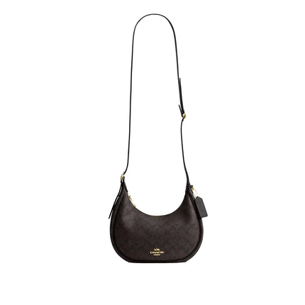Coach Women's Emily Shoulder Bag In Signature Canvas Gold/Walnut/Black
