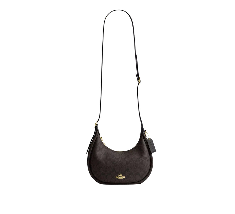 Coach Women's Emily Shoulder Bag In Signature Canvas Gold/Walnut/Black