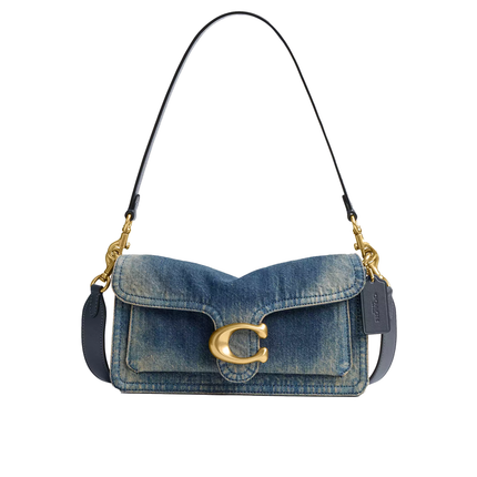 Coach Women's Tabby Shoulder Bag 26 In Regenerative Cotton Denim Brass/Dark Indigo
