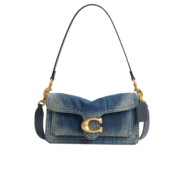 Coach Women's Tabby Shoulder Bag 26 In Regenerative Cotton Denim Brass/Dark Indigo