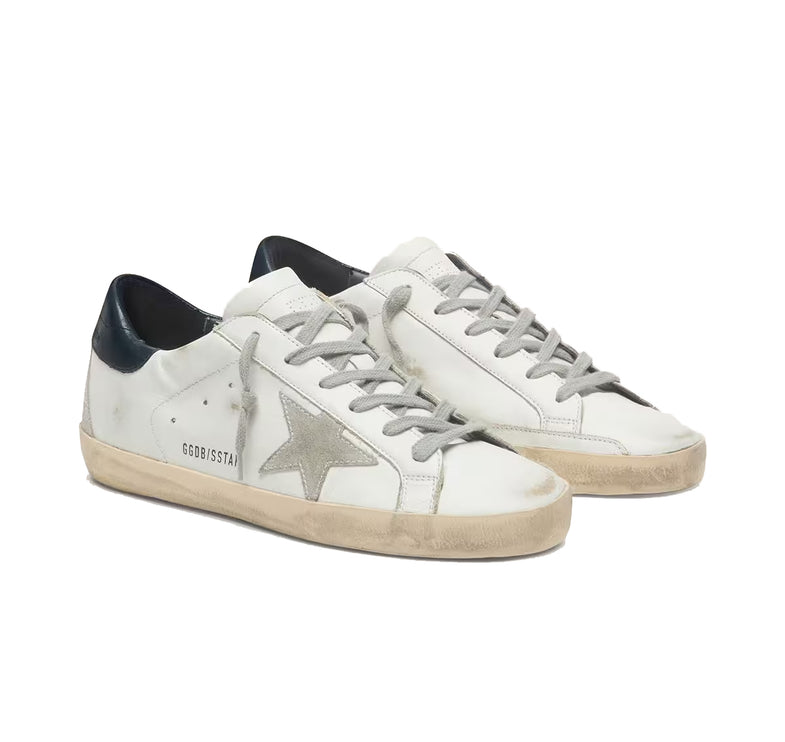 Golden Goose Women's Super Star with Suede Star and Blue Heel Tab