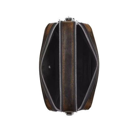 Coach Women's Carey Crossbody Bag In Loved Leather Silver/Black Brown