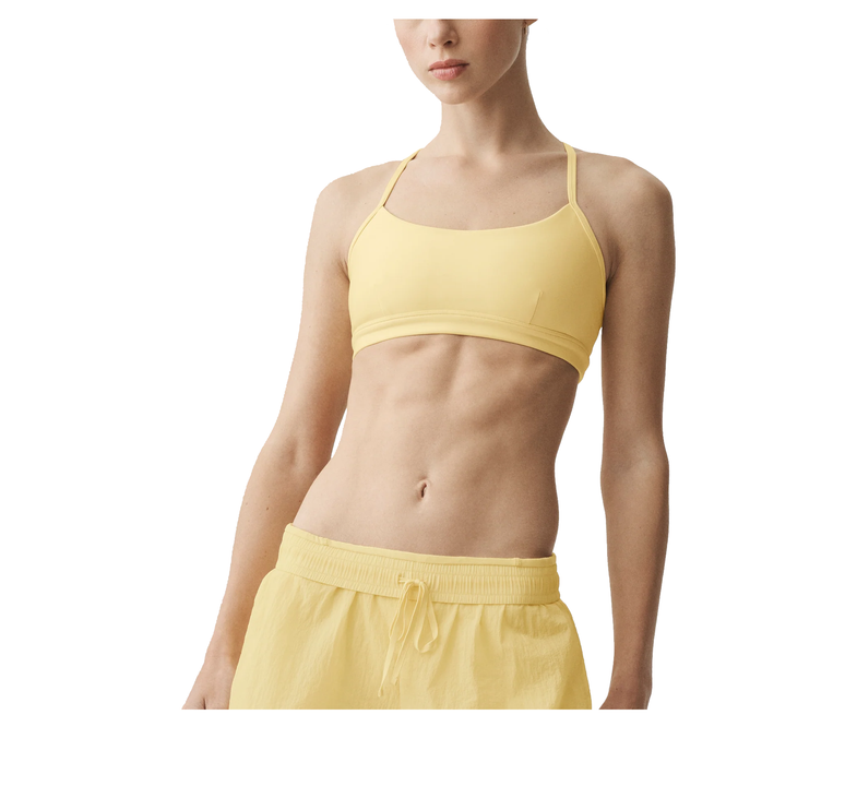 alo Women's Airlift Intrigue Bra Warm Butter